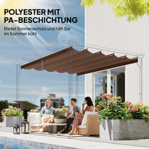 Ersatzdach für Pergola wetterfest einziehbar regenfest 3x3m