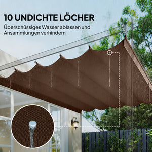 Ersatzdach für Pergola wetterfest einziehbar regenfest 3x3m