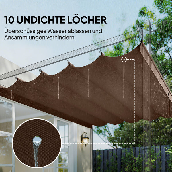 Ersatzdach für Pergola wetterfest einziehbar regenfest 3x3m