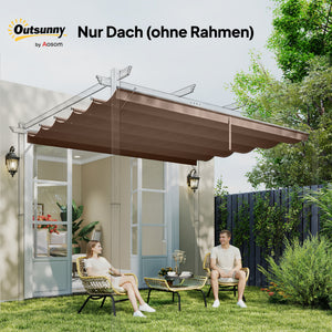 Ersatzdach für Pergola wetterfest einziehbar regenfest 3x3m