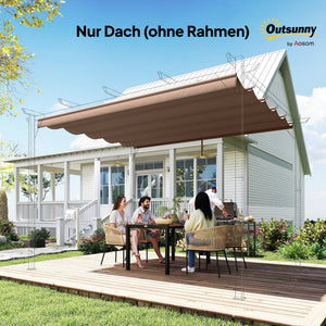 Ersatzdach für Pergola wetterfest einziehbar regenfest 3x3m