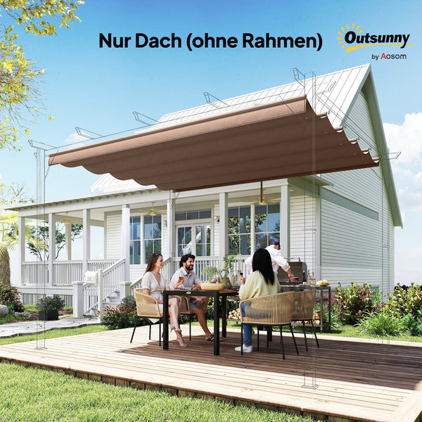 Ersatzdach für Pergola wetterfest einziehbar regenfest 3x3m