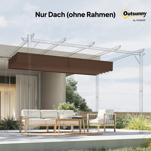 Ersatzdach für Pergola wetterfest einziehbar regenfest 3x3m
