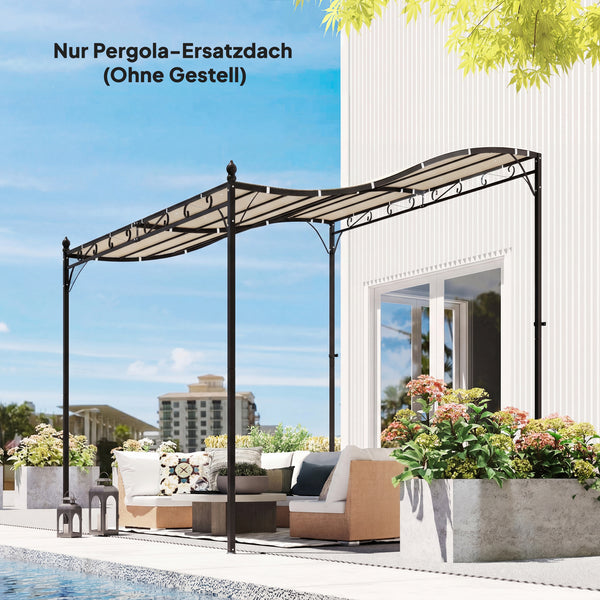 Ersatzdach Pavillon für Pergola und Terrasse 3x3m cremeweiss