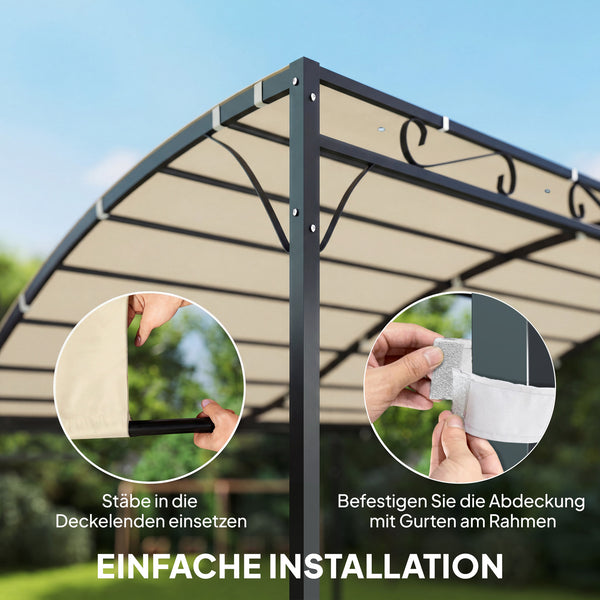 Ersatzdach Pavillon für Pergola und Terrasse 3x3m cremeweiss