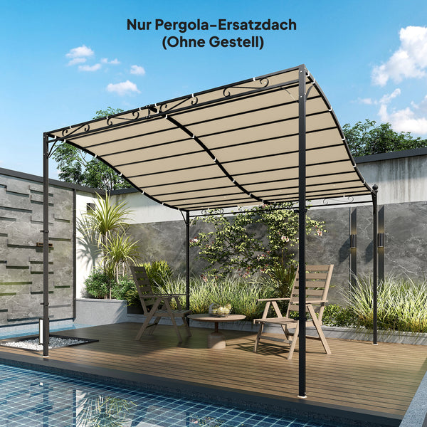 Ersatzdach Pavillon für Pergola und Terrasse 3x3m cremeweiss