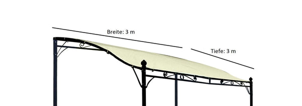 Ersatzdach für Anbaupavillon MANTOVA XL 3x3 Meter, PVC-beschichtet ecru
