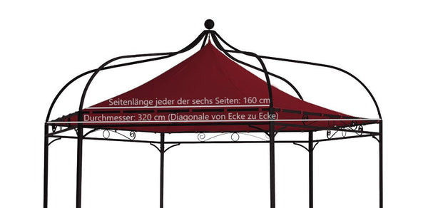 Ersatzdach für Pavillon MODENA, Polyester PVC-beschichtet bordeaux