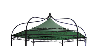 Ersatzdach für Pavillon MODENA, Polyester PVC-beschichtet grün