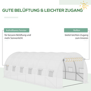 Ersatzfolie für Gewächshaus 600x300x200cm Weiss