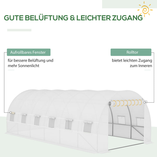 Ersatzfolie für Gewächshaus 600x300x200cm Weiss