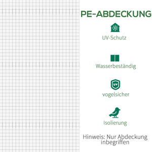 Ersatzfolie für Gewächshaus 600x300x200cm Weiss