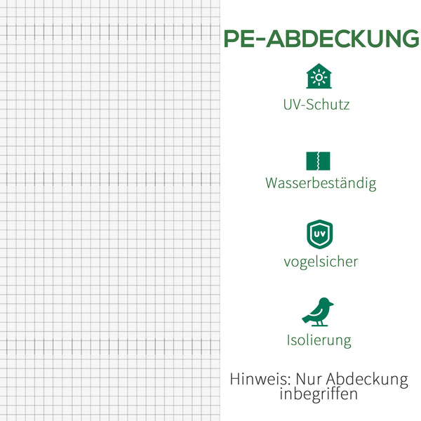 Ersatzfolie für Gewächshaus 600x300x200cm Weiss
