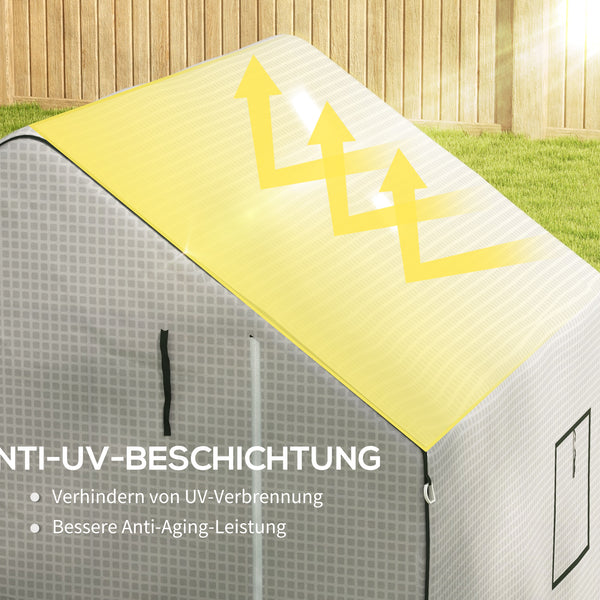 Ersatzfolie für Gewächshaus wasserdicht mit Fenster und Tür weiss