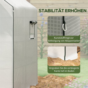 Ersatzfolie für Gewächshaus wasserdicht mit Fenster und Tür weiss
