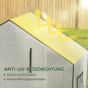 Ersatzfolie mit UV-Schutz & Rolltür für Gewächshaus 140x73x190cm Weiss