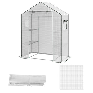 Ersatzfolie mit UV-Schutz & Rolltür für Gewächshaus 140x73x190cm Weiss