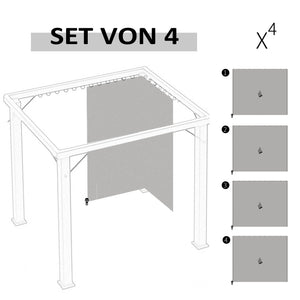 Ersatzvorhang Pavillon für Pavillon 4er Set 3x3m hellgrau