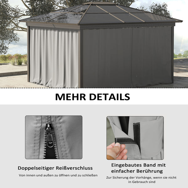 Ersatzvorhang Pavillon für Pavillon 4er Set 3x3m hellgrau