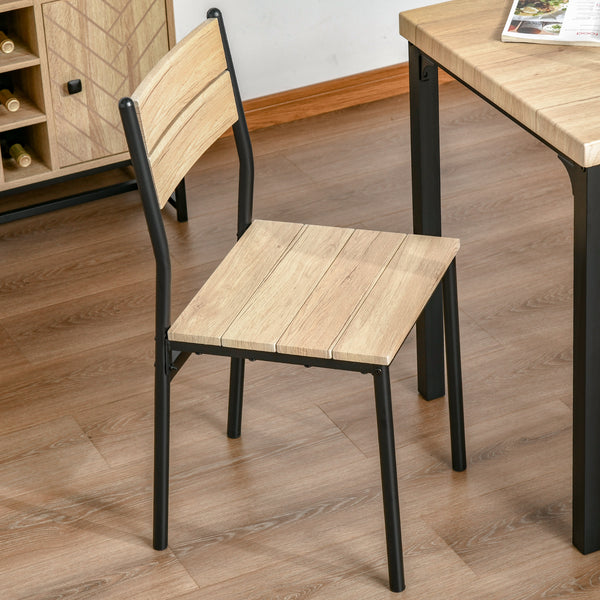 Essgruppe Esstisch Set mit 2 Stühlen klein Holzoptik schwarz