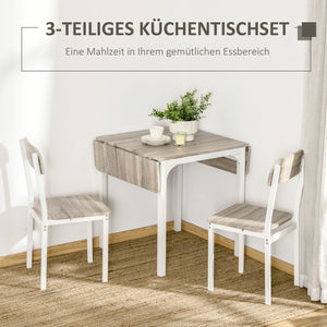 Essgruppe 3-teilig klappbar Natur & Weiss