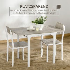 Essgruppe 3-teilig klappbar Natur & Weiss