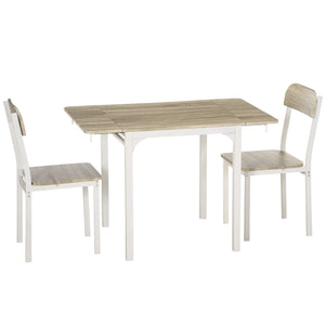 Essgruppe 3-teilig klappbar Natur & Weiss