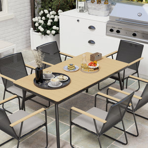 Sitzgruppe Essgruppe Esstisch Stühle für 6 Personen Metall Holz