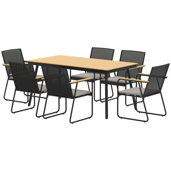 Sitzgruppe Essgruppe Esstisch Stühle für 6 Personen Metall Holz