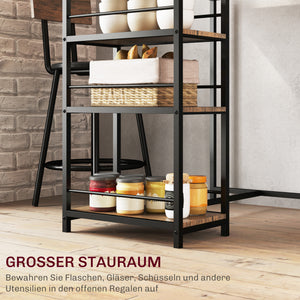 Essgruppe mit Bartisch und Stühlen klein mit Regal für Küche schwarz