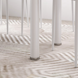 Essgruppe Esstisch Glastisch modern mit 4 Stühlen weiss
