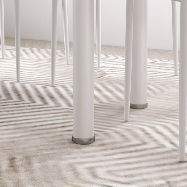 Essgruppe Esstisch Glastisch modern mit 4 Stühlen weiss