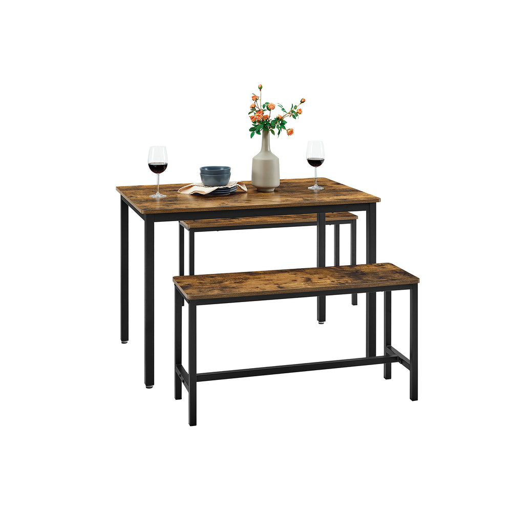 Ensemble de salle à manger 3 pièces avec 2 bancs
