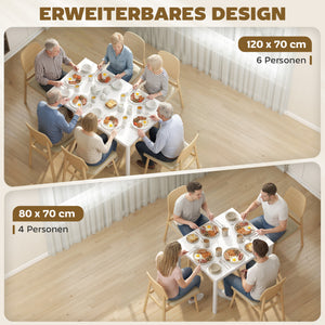 Esstisch ausziehbar platzsparend für 4 bis 6 Personen natur