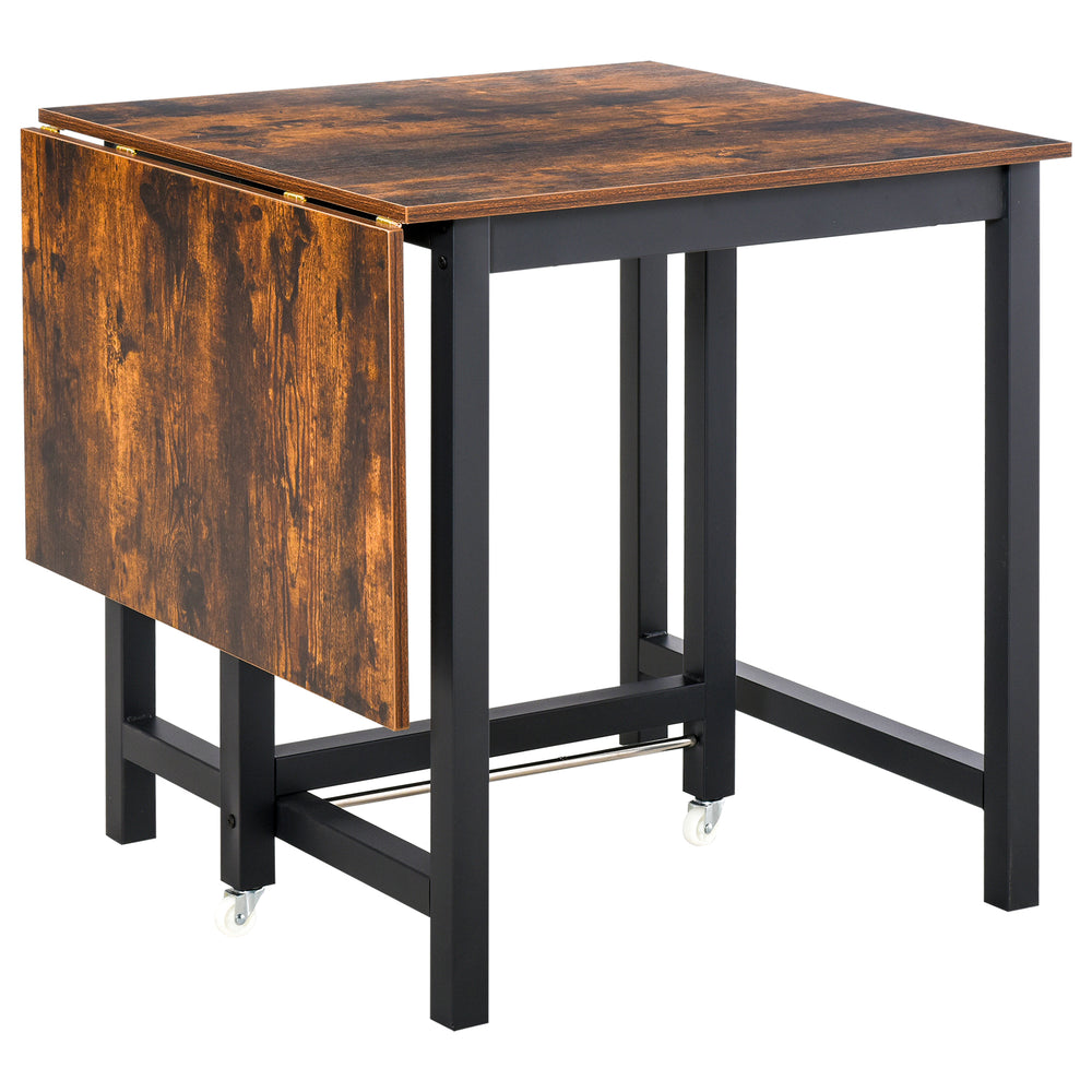 Table de salle à manger pliante extensible à roulettes, charge maximale 20 kg, marron