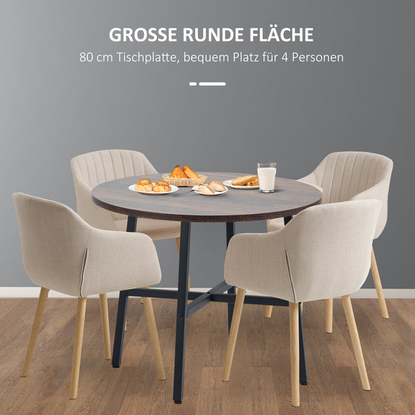 Esstisch für 4 Personen 80x80cm stabil Braun