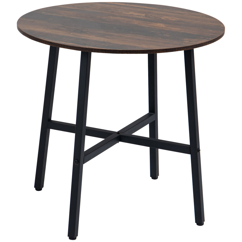 Table à manger pour 4 personnes, 80 x 80 cm, robuste, marron