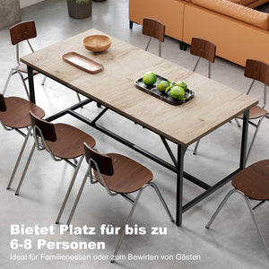 Esstisch gross rechteckig für 6 bis 8 Personen Holzoptik