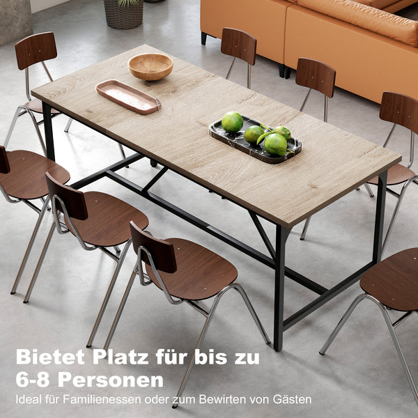 Esstisch gross rechteckig für 6 bis 8 Personen Holzoptik