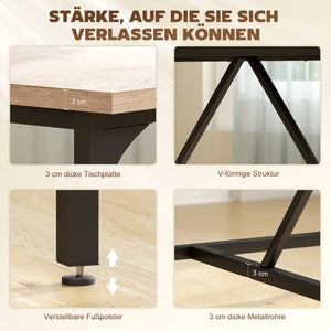 Esstisch gross rechteckig für 6 bis 8 Personen Holzoptik