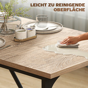 Esstisch gross rechteckig für 6 bis 8 Personen Holzoptik