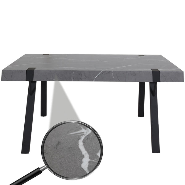 Esstisch Küchentisch Esszimmertisch Industrial Metall 150x90cm Marmor-Optik grau