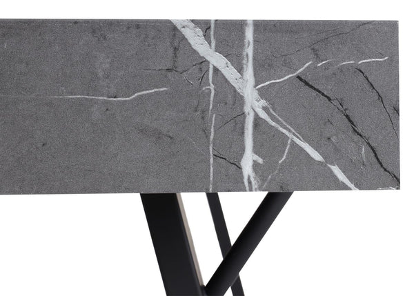 Esstisch Küchentisch Esszimmertisch Industrial Metall 150x90cm Marmor-Optik grau