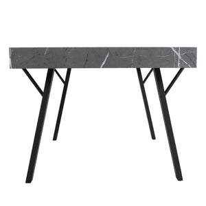 Esstisch Küchentisch Esszimmertisch Industrial Metall 150x90cm Marmor-Optik grau