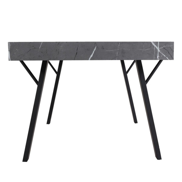 Esstisch Küchentisch Esszimmertisch Industrial Metall 150x90cm Marmor-Optik grau
