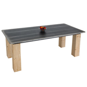 Esstisch Esszimmertisch Industrial Massivholz 200x100cm natur Metall-Optik