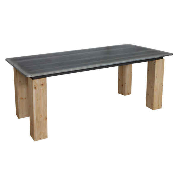 Esstisch Esszimmertisch Industrial Massivholz 200x100cm natur Metall-Optik