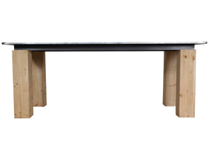 Esstisch Esszimmertisch Industrial Massivholz 200x100cm natur Metall-Optik