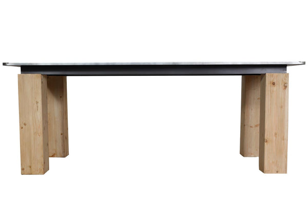 Esstisch Esszimmertisch Industrial Massivholz 200x100cm natur Metall-Optik