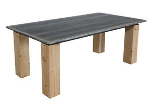 Esstisch Esszimmertisch Industrial Massivholz 200x100cm natur Metall-Optik